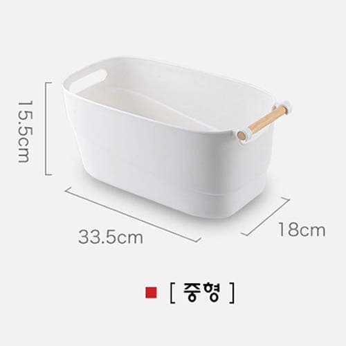 우드 손잡이 소품정리 바구니 바스켓 (중형)