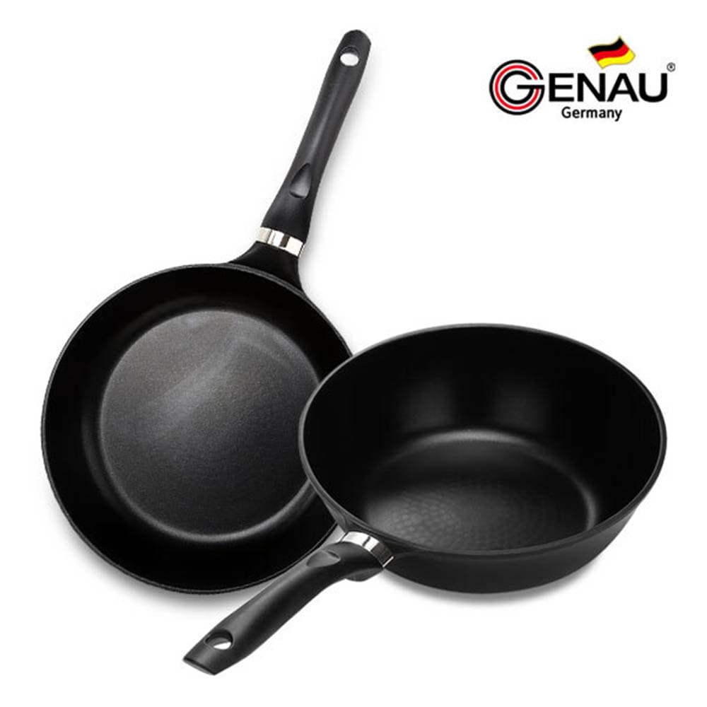 제너 오펜 티타늄코팅 인덕션 후라이팬 28cm+ 궁중팬 28cm