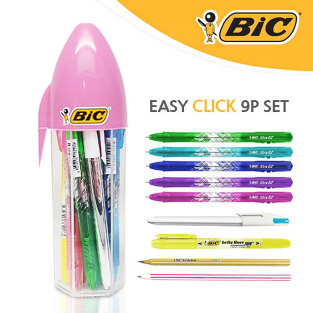 BIC 엑스트라 이지 클릭 9종 - 핑크