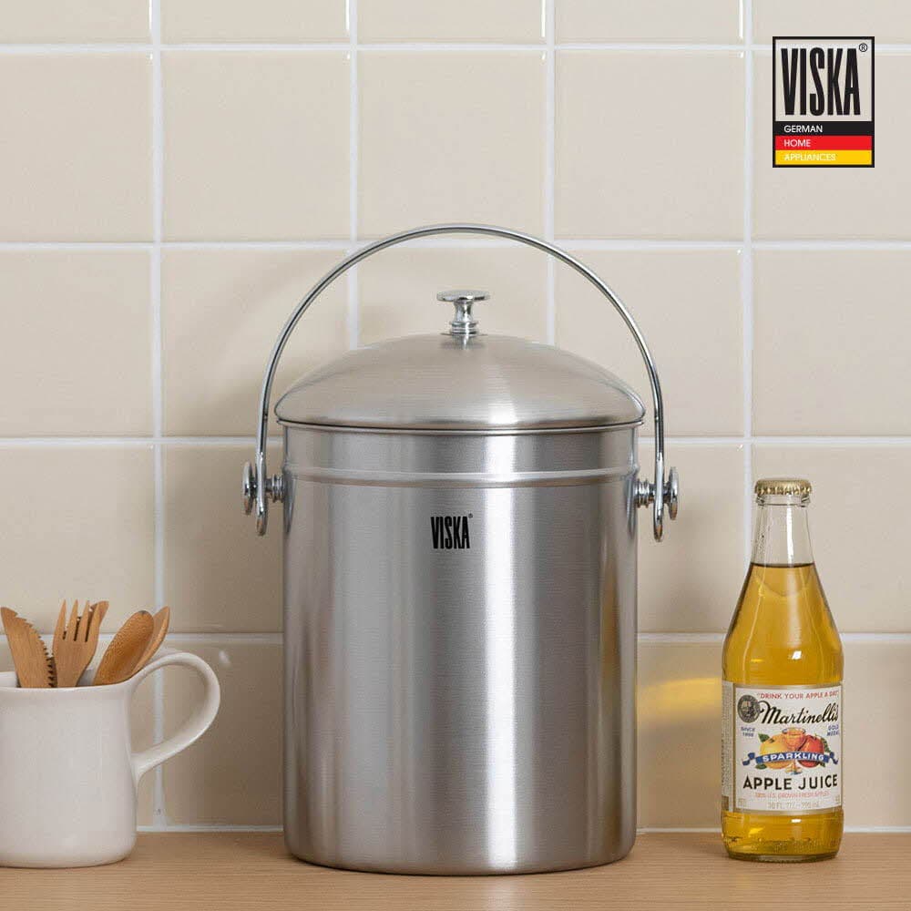 비스카 스테인레스 스틸 5L 음식물 쓰레기통 VK-500L