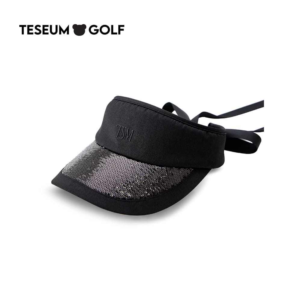 [TESEUM GOLF]테지움 메탈릭 리본 썬캡 블랙