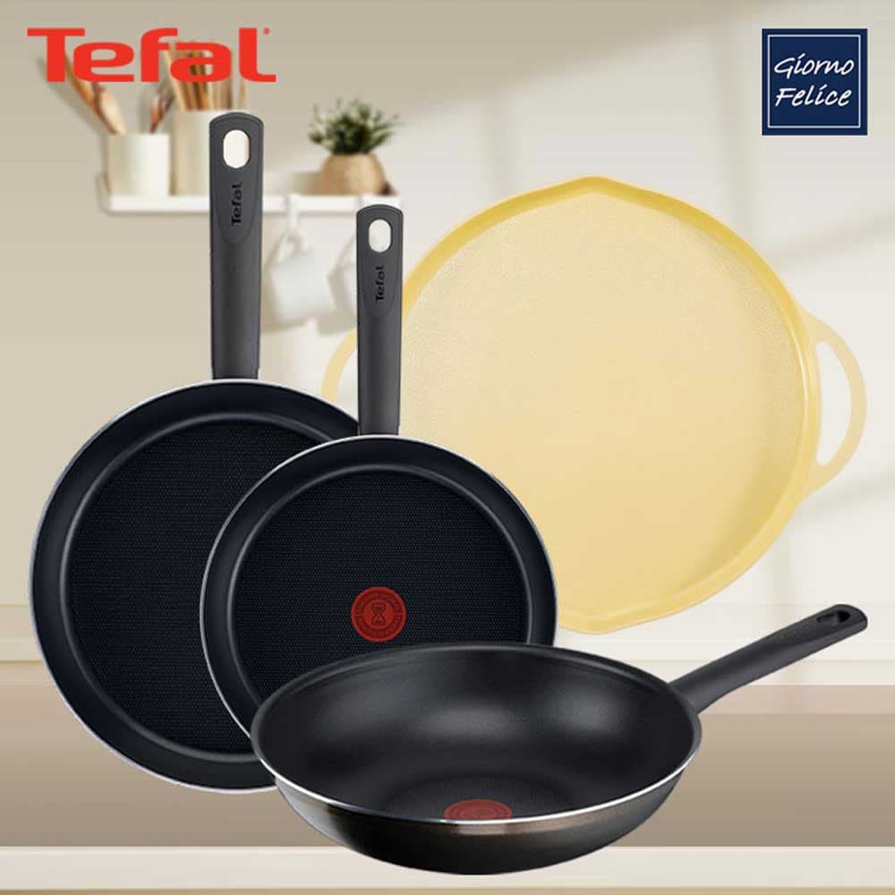 테팔 초코브라우니 티타늄 프라이팬 24cm+30cm+멀티팬 28cm+죠르노펠리체 인덕션 멀티 그리들 34cm 옐로 TFC-CB430WIGY