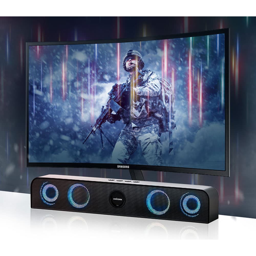 유니콘 블루투스 LED 사운드바 듀얼유닛스피커 FM라디오 MP3기능 SB-500BT