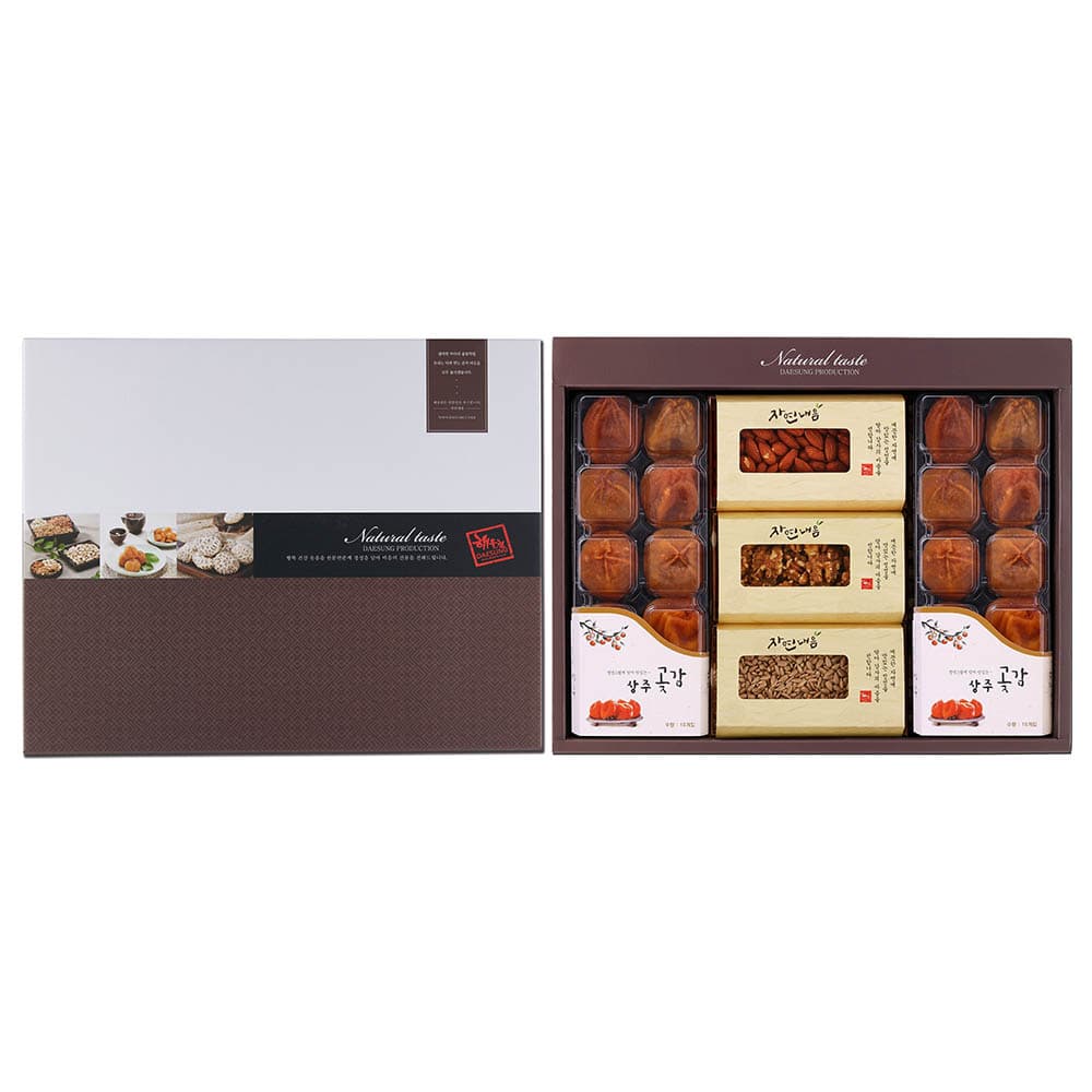 [해울림] 곶감 선물세트 5호(곶감 20과(과당45~50g) / 호두 200g / 아몬드 300g / 해바라기씨 300g)