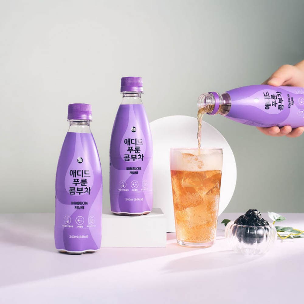 에디드 푸룬 콤부차 주스 스파클링 탄산 쾌변 숙변 장청소 음료 340ml