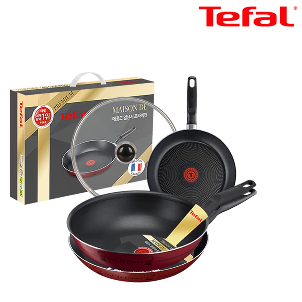 테팔 메종드 열센서 프리미엄 프라이팬 24cm+28cm+멀티팬 28cm+유리뚜껑 CT1-MFP2428W28G