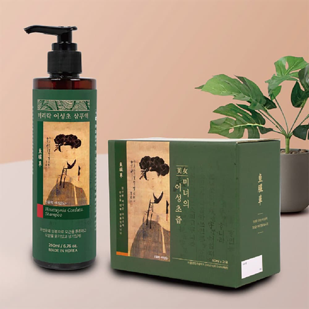 미녀의 어성초즙 60ml*21포 + 머리락 어성초 샴푸액 1통 250ml 증정