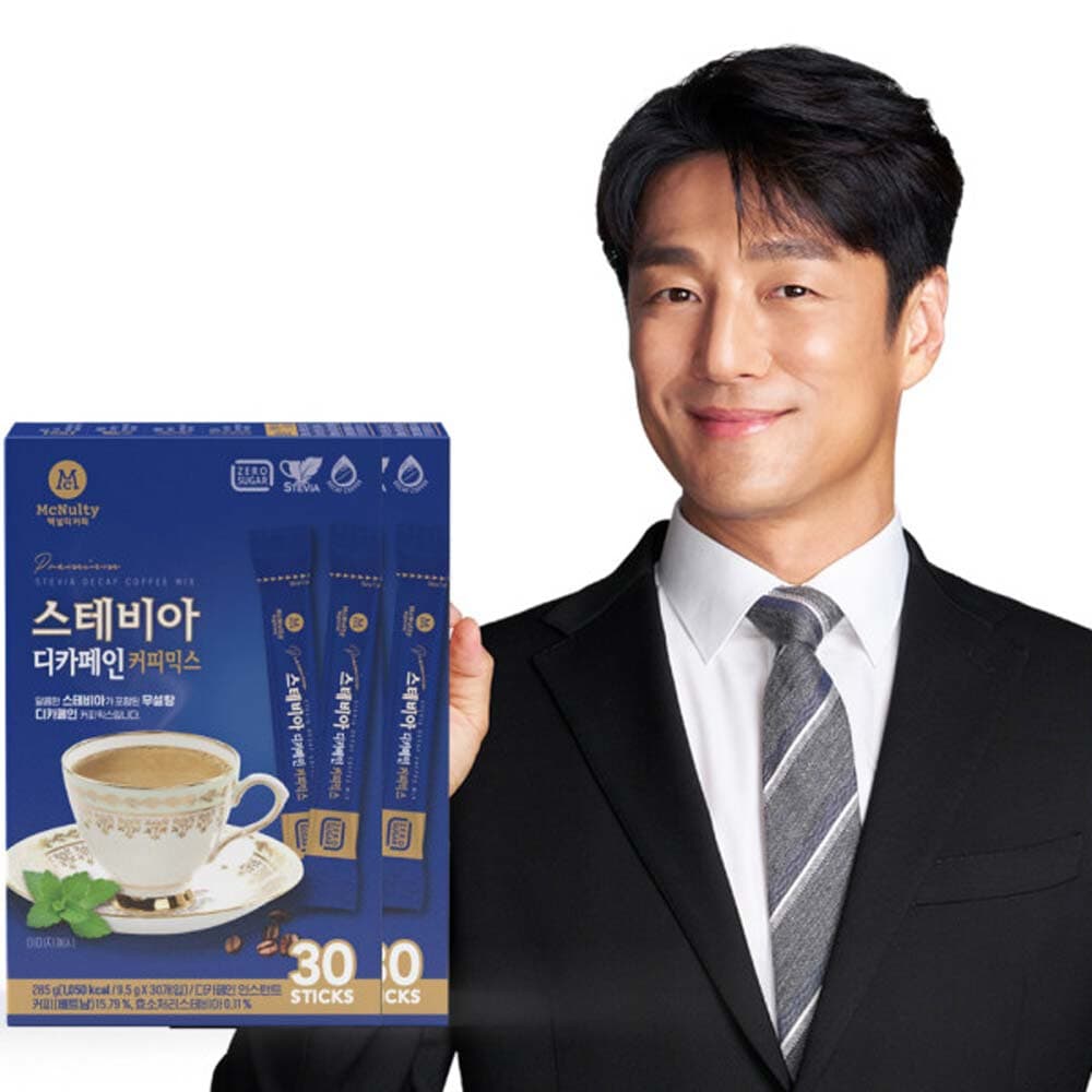 맥널티 스테비아 디카페인 커피믹스 9.5g*30T