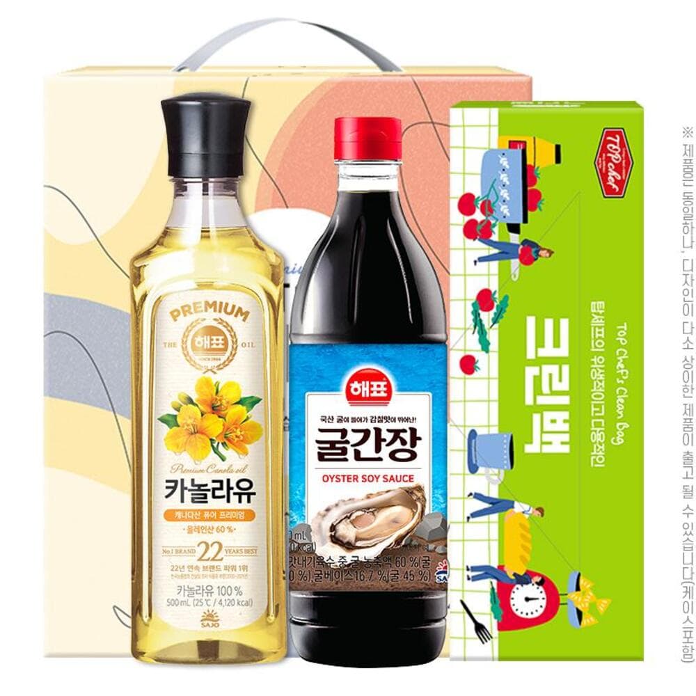 해표 카놀라유 굴간장500ml 크린백(3종)