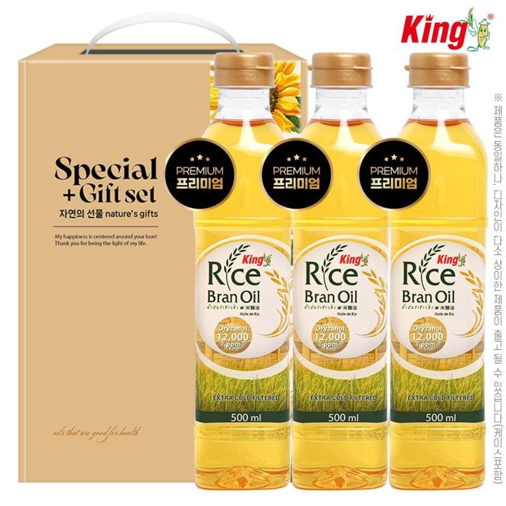 (세계No.1)킹 프리미엄현미유500ml 3P(3종)