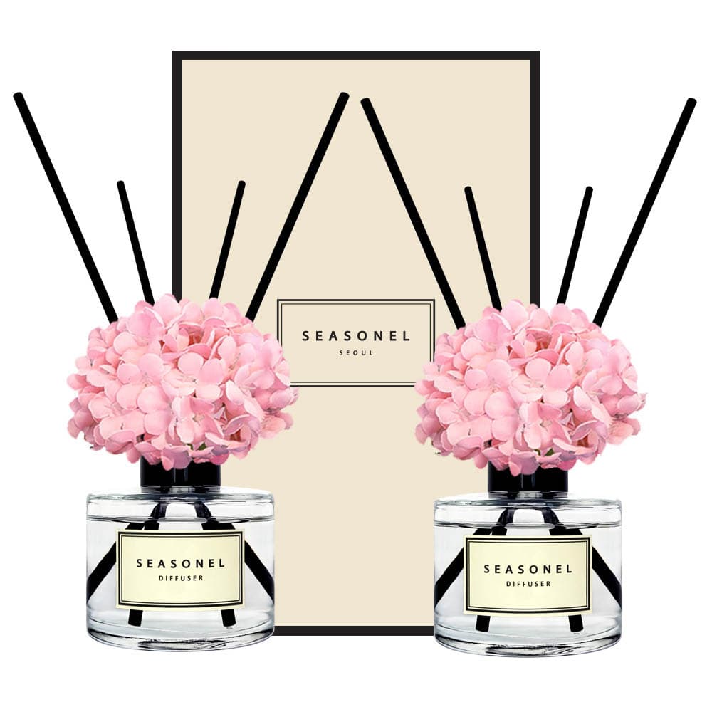 시즈넬 플라워 디퓨저 120ml 더블 선물세트 미니수국_핑크