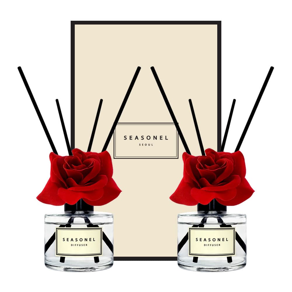 시즈넬 플라워 디퓨저 120ml 더블 선물세트 레드로즈