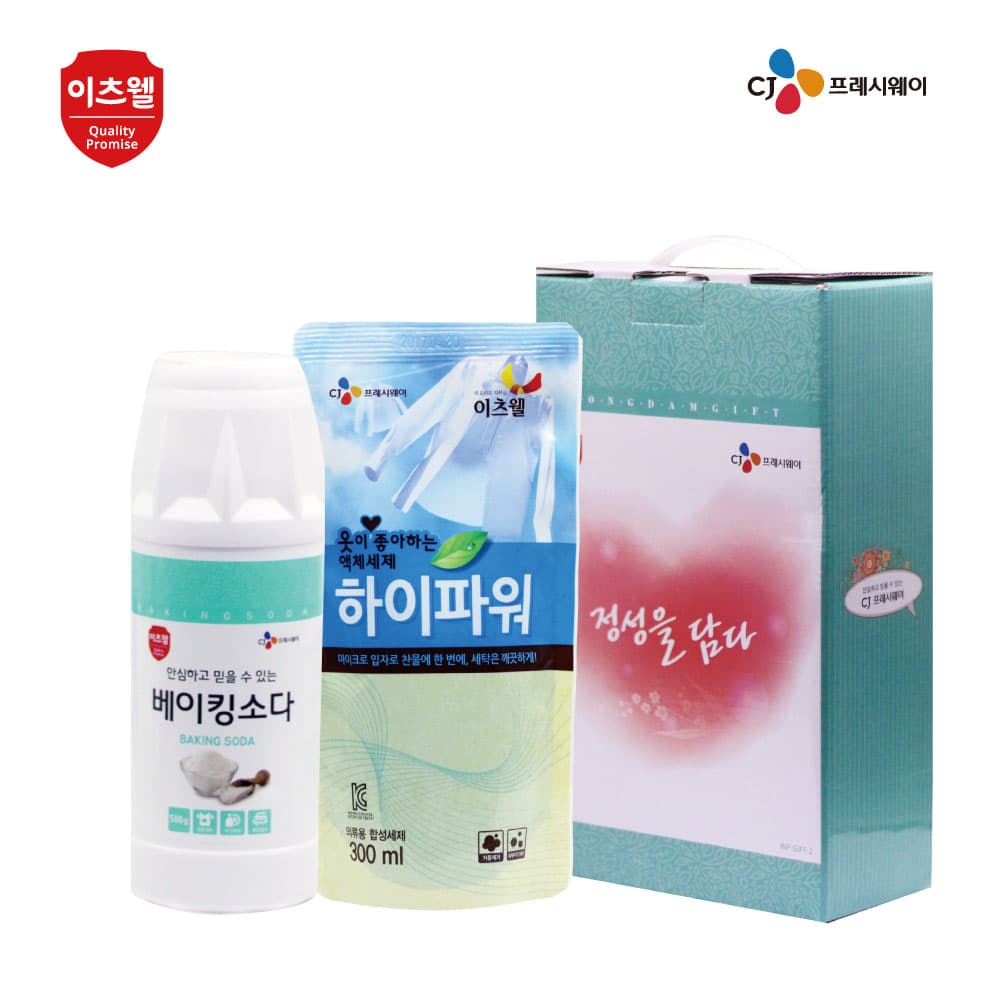 CJ이츠웰 베이킹소다(용기),하이파워(리필)2종세트 00347
