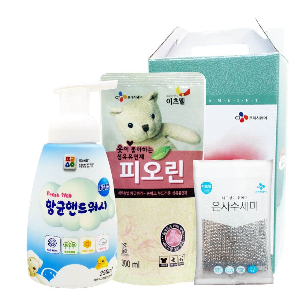 CJ피오린(리필),수세미,핸드워시 3종세트 02063
