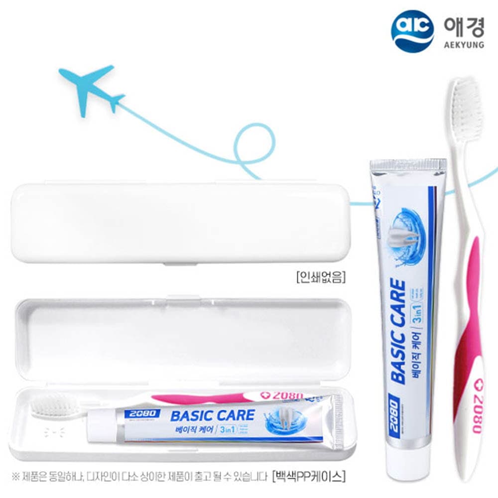 (PP,백색)애경 베이직케어치약50g 2080칫솔(정품)