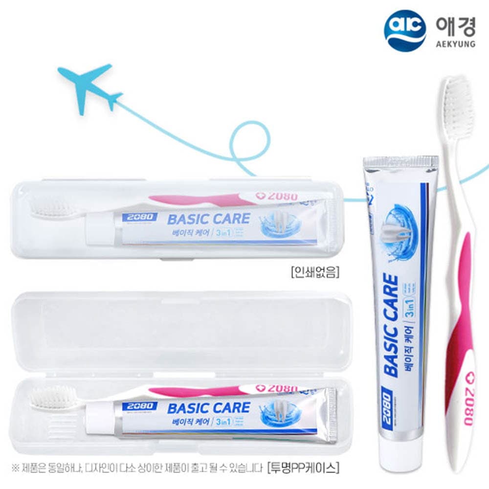 (PP,투명)애경 베이직케어치약50g 2080칫솔(정품)