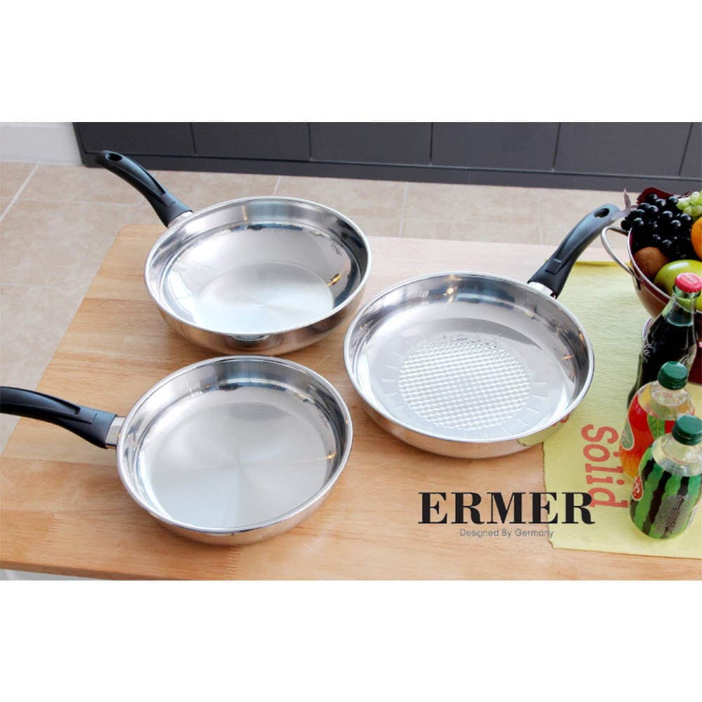 에머 스텐레스 IH 후라이팬 3종(무코팅) (24cm 후라이팬 + 28cm 후라이팬 + 28cm 궁중팬)
