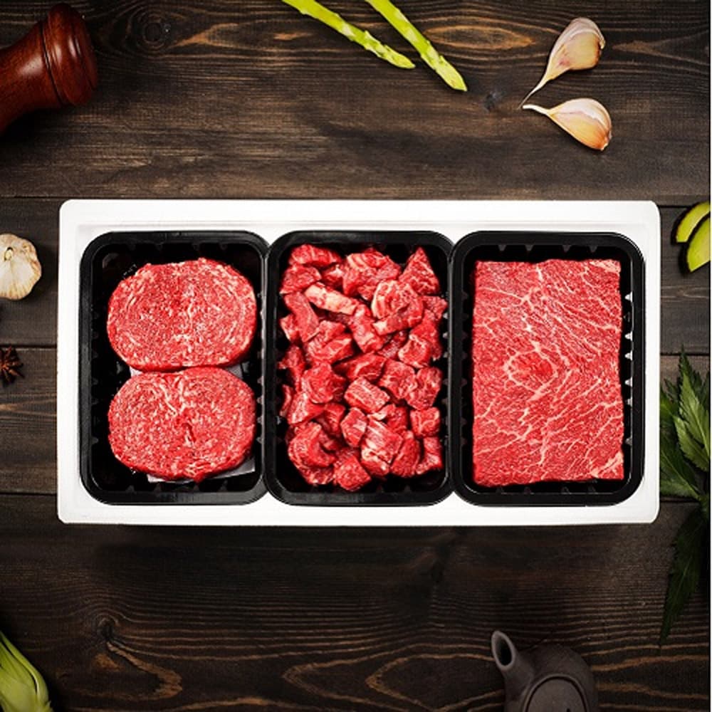 안동바른한우 1등급 한우 정육혼합 실속세트1호 1.2kg(불고기400g,국거리400g,장조림400g)