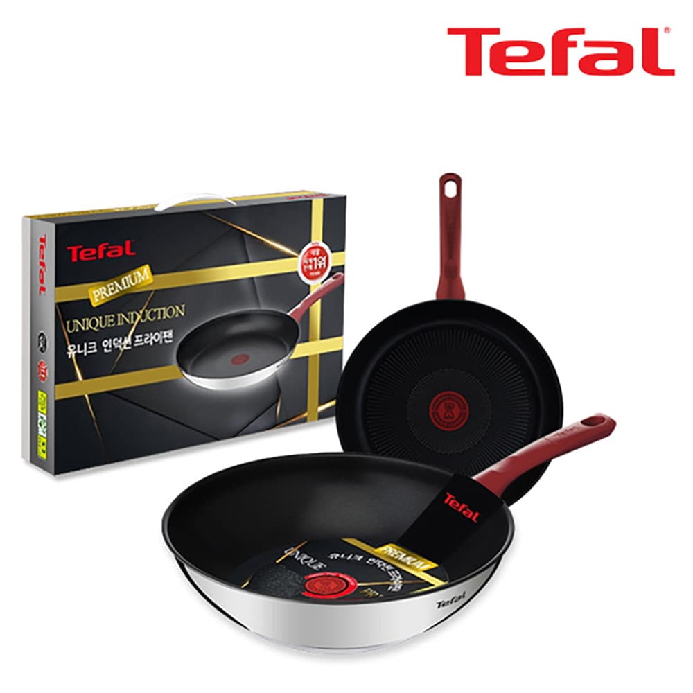 테팔 유니크 인덕션 프리미엄 프라이팬 24cm+멀티팬 28cm CT1-UQFP24W28