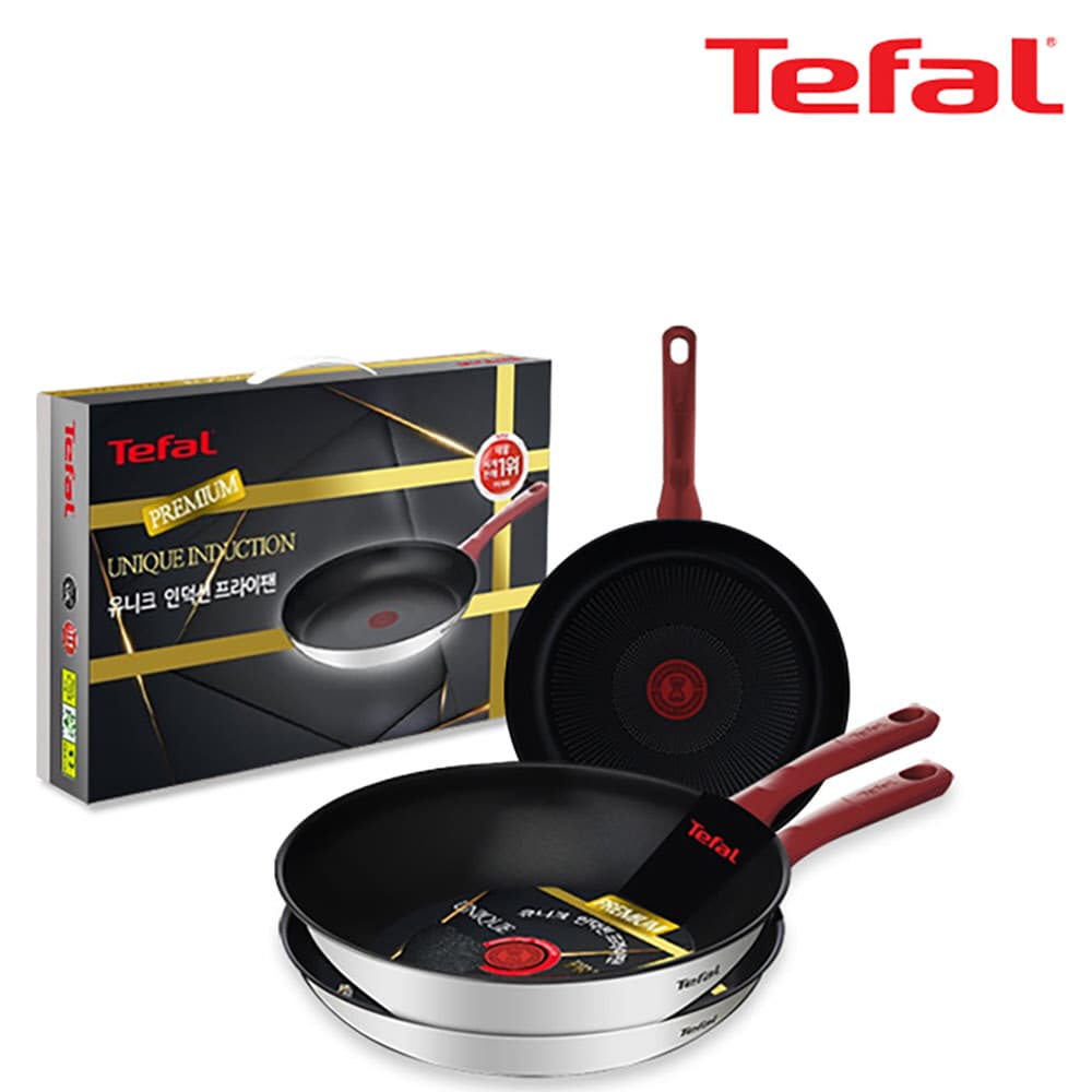 테팔 유니크 인덕션 프리미엄 프라이팬 24cm+28cm+멀티팬 28cm CT1-UQFP2428W28