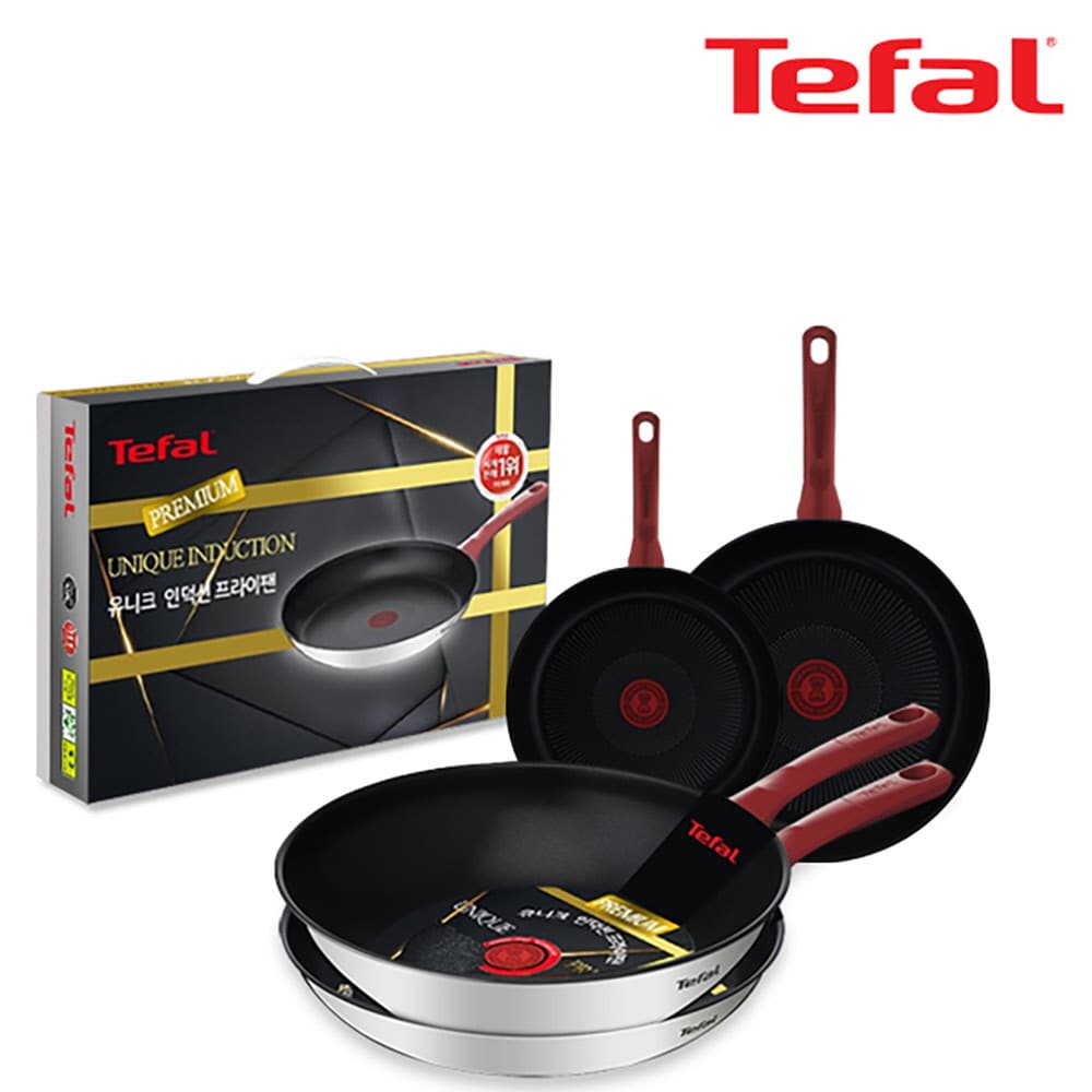 테팔 유니크 인덕션 프리미엄 프라이팬 20cm+24cm+28cm+멀티팬 28cm CT1-UQFP202428W28