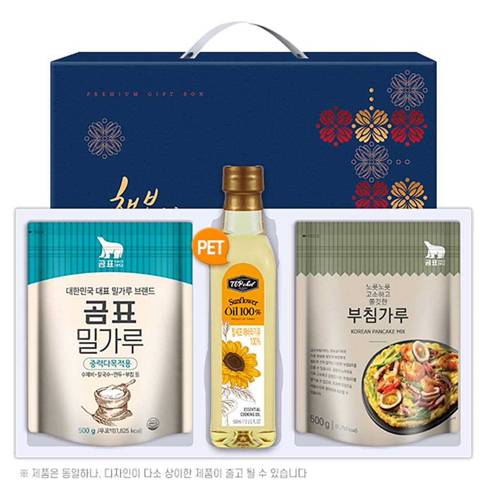 탑셰프페트해바라기유 곰표밀가루 부침가루(3종)트레이