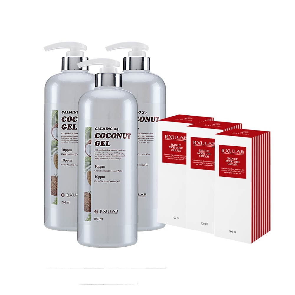 알엑스유랩 코코넛 겔 1000ml 3개+스킨업 모이스춰 크림 100ml 3개 증정
