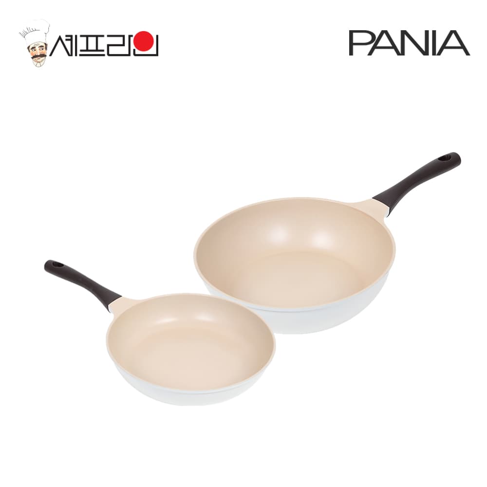 셰프라인 페니아(pania) 인덕션 IH 크림후라이팬 2종세트(28+28궁)