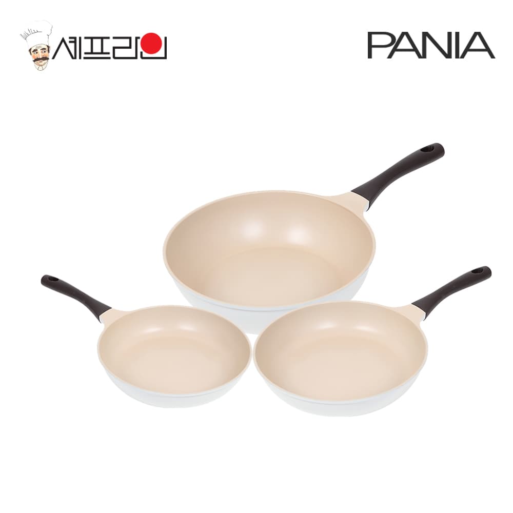 셰프라인 페니아(pania) 인덕션 IH 크림후라이팬 3종세트(24+28+28궁)