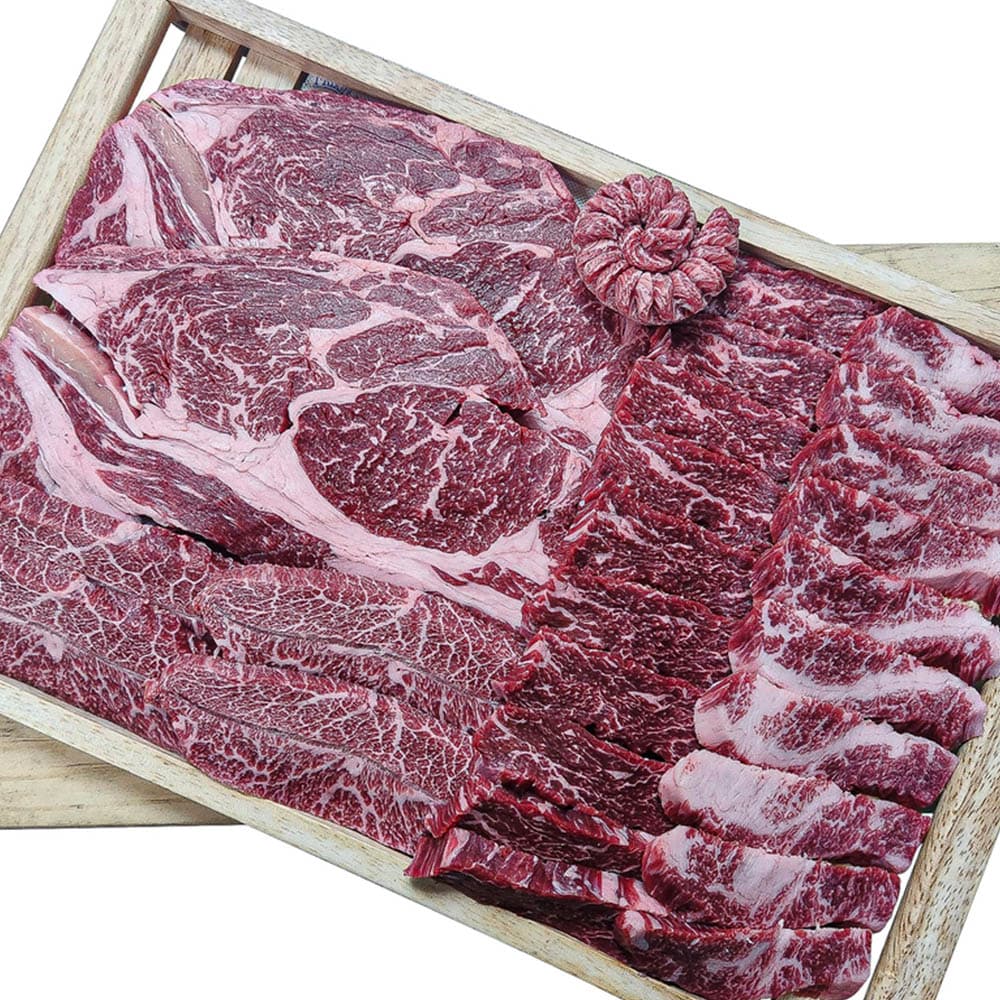 한우 한상모듬 (꽃등심400g+갈비살200g+치마살200g+부채살200g)