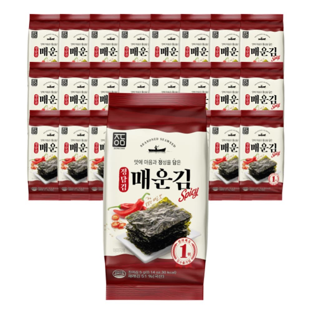 정담김 도시락김(매운김) 5g*24봉 x 1팩