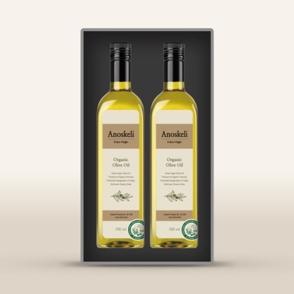 라온오가닉 아노스켈리 냉압착 유기농 올리브유 SET(500ml*2병)
