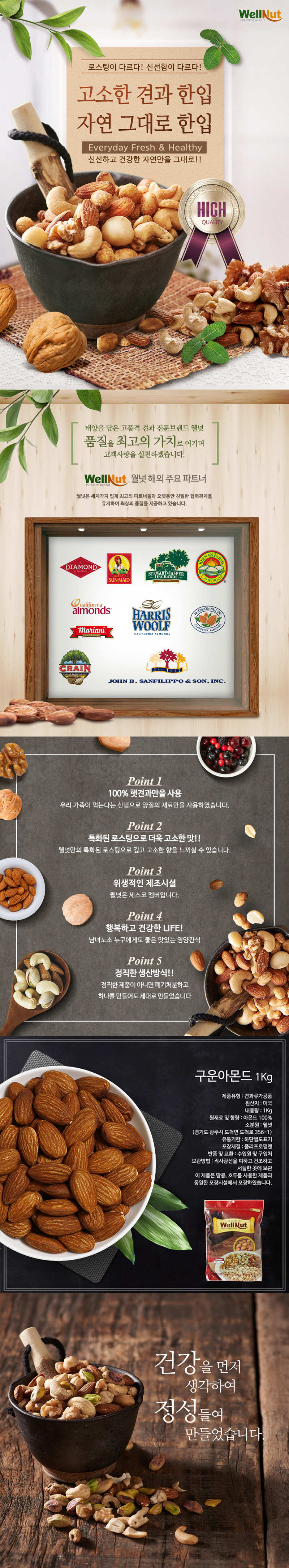 웰넛 구운아몬드1kg 상세이미지