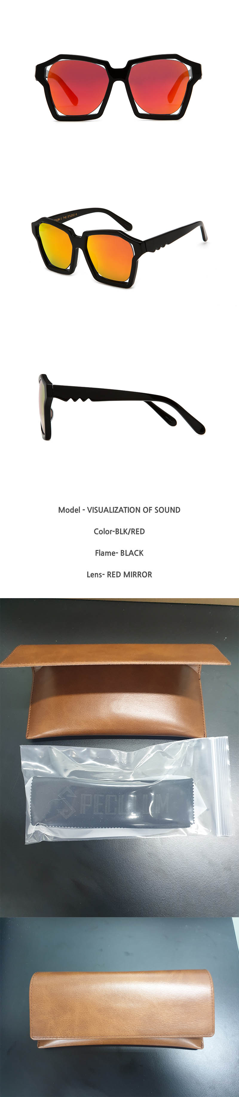 스페쿨룸 선글라스 VISUALIZATION OF SOUND BLK/RED 상세이미지