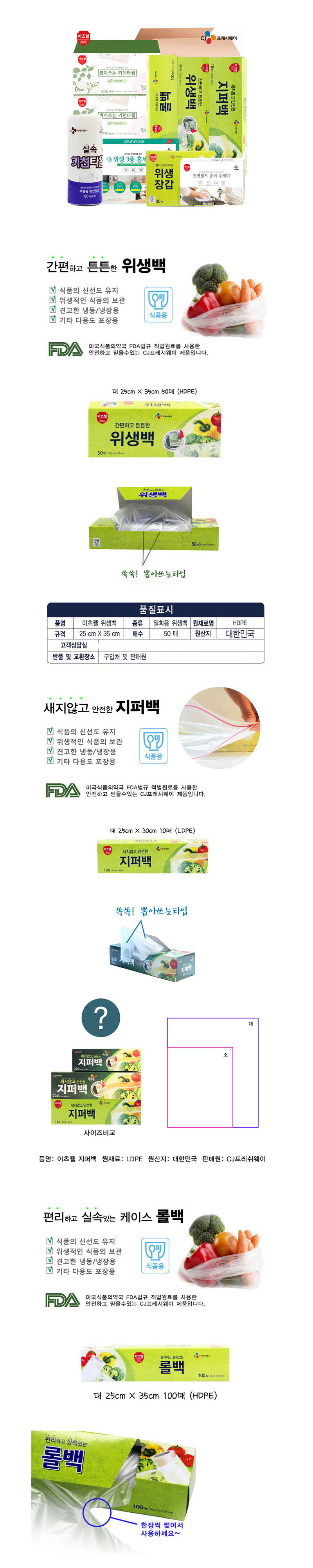 CJ주방 종합홈세트(개별택배박스포장) 상세이미지