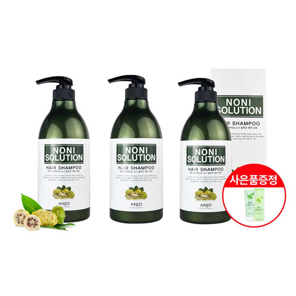 앙쥬 노니솔루션 샴푸 3개 /사은품 폼클렌징180ml 또는 선물박스 택1 상세이미지