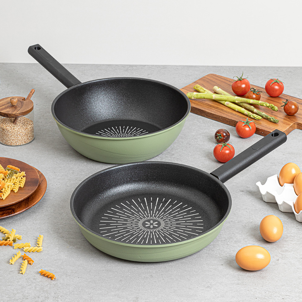 DELLAGO 델라고 알리오(aglio) 인덕션겸용 티타늄코팅 후라이팬 2종 (후라이팬28+궁중팬28) 상세이미지