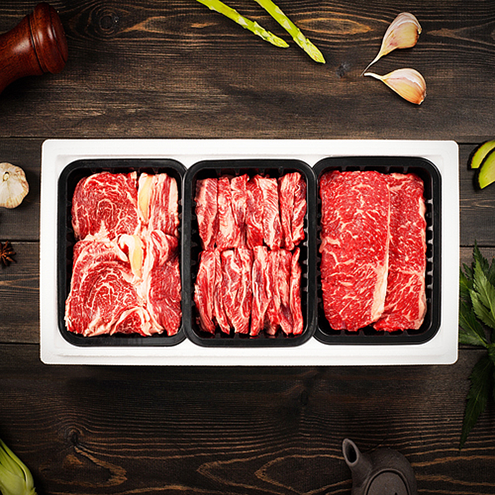 안동바른한우 1등급 한우 구이혼합 선물세트1호 1.2kg(등심400g,채끝400g,갈비살 400g) 상세이미지