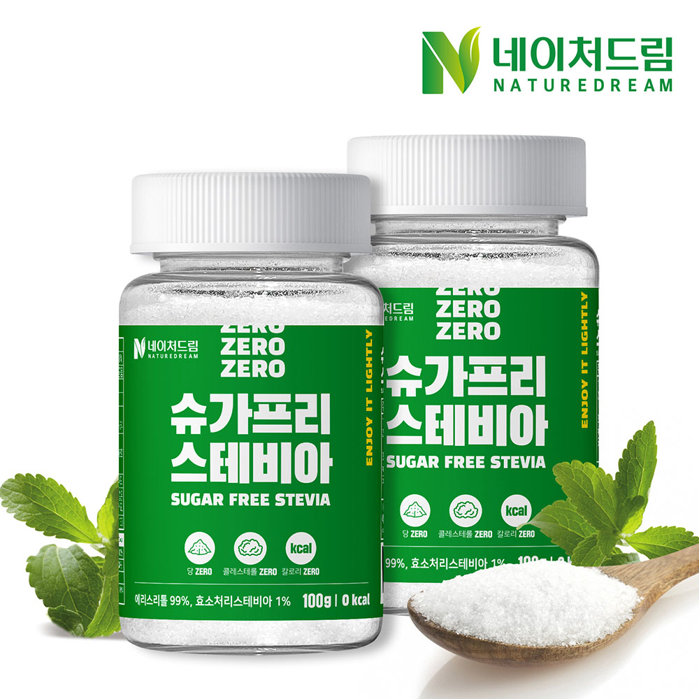 네이처드림 설탕대체 슈가프리 스테비아 100g x 2병 상세이미지