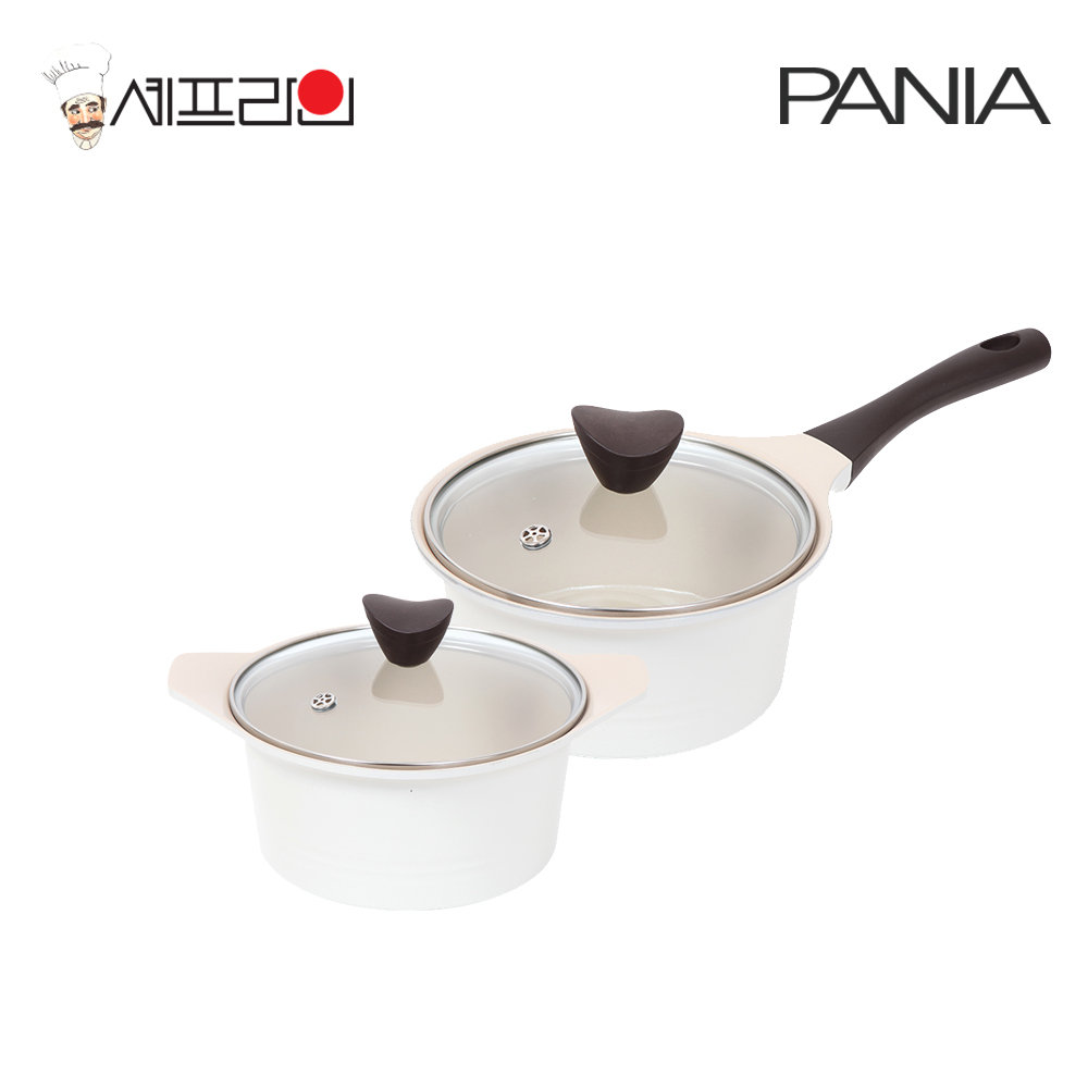 셰프라인 페니아(pania) 인덕션 IH 크림세라믹냄비 2종세트 (18편수+20양수) 상세이미지