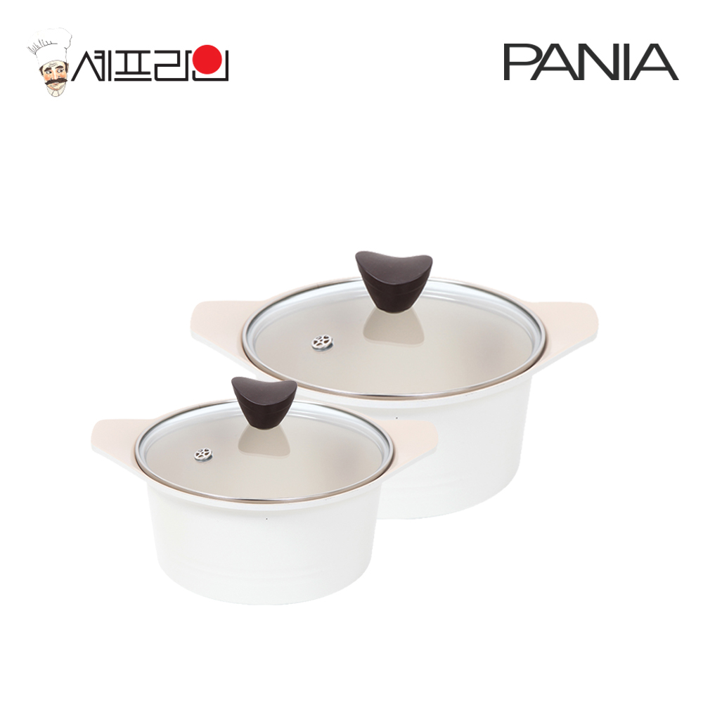 셰프라인 페니아(pania) 인덕션 IH 크림세라믹냄비 2종세트 (16양수+24양수) 상세이미지