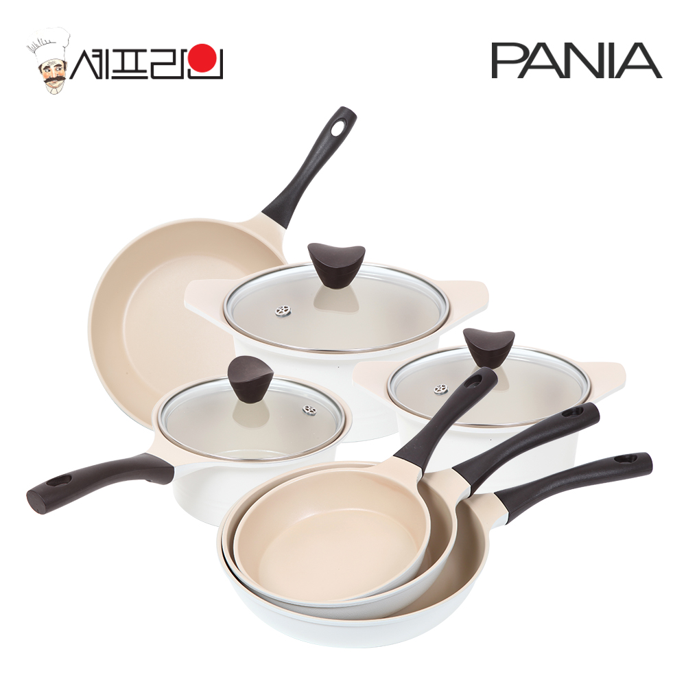 셰프라인 페니아(pania) 인덕션 IH 크림후라이팬,냄비 7세트(20+24+28+28궁+16양+20양+24양) 상세이미지