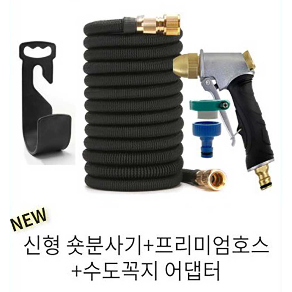 더쎈 초강력 매직 고압세차 분사기 베란다청소 물호스(신신형 숏분사기+프리미엄호스5M+수도꼭지 어댑터(거치대 증정)) 상세이미지