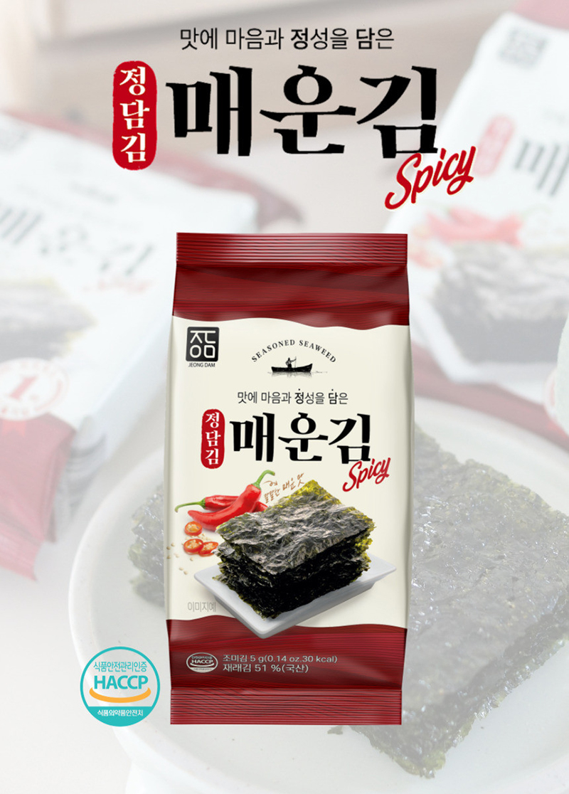 정담김 도시락김(매운김) 5g*24봉 x 1팩 상세이미지